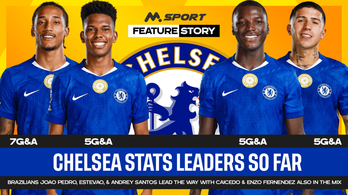 Chelsea Stats Leaders So Far: Brazilians Joao Pedro, Estevao, &amp; Santos Lead the Way with Caicedo &amp; Enzo Also in the Mix